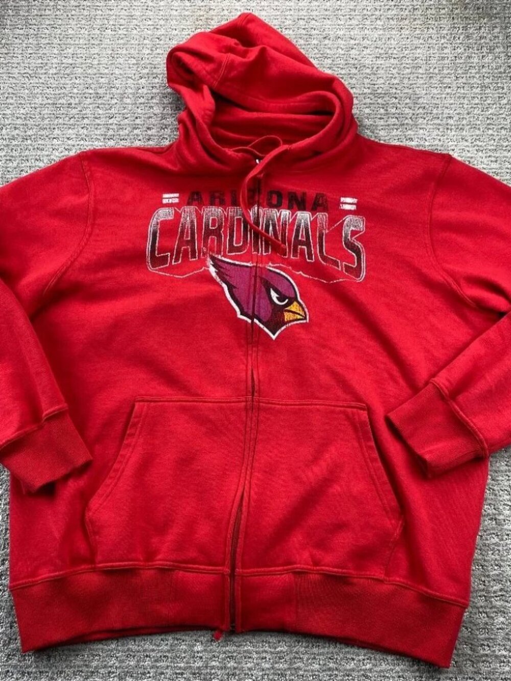 Arizona Cardinals Hoodie Men 2XL Red Full Zip Casual NFL Football Fan